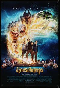 3r740 GOOSEBUMPS advance DS 1sh '15 Rob Letterman, Jack Black, Minnette, incredible fantasy image!