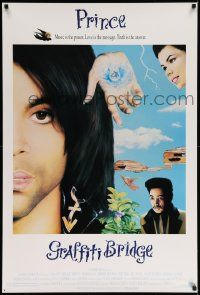 3r742 GRAFFITI BRIDGE 1sh '90 Prince directs & stars, Morris Day, cool cover art!