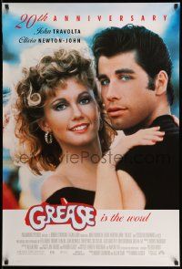 3r749 GREASE 1sh R98 close up of John Travolta & Olivia Newton-John in a most classic musical!