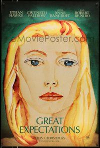 3r752 GREAT EXPECTATIONS style A teaser 1sh '98 close-up artwork of Gwyneth Paltrow, Dickens!