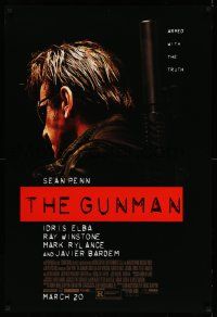 3r769 GUNMAN advance DS 1sh '15 cool image of Sean Penn in the title role as Gunman/Terrier!