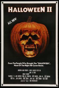 3r771 HALLOWEEN II 1sh '81 cool jack-o-lantern skull image, more of the night HE came home!