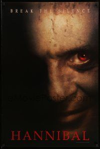 3r776 HANNIBAL teaser 1sh '00 creepy close up of red-eyed Anthony Hopkins as Dr. Lector!
