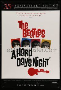 3r780 HARD DAY'S NIGHT advance 1sh R99 great image of The Beatles, guitar art, rock & roll classic!