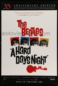 3r781 HARD DAY'S NIGHT advance DS 1sh R99 great image of The Beatles in their 1st film, rock & roll!