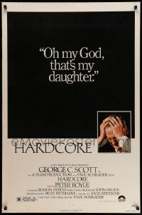3r783 HARDCORE 1sh '79 George C. Scott's daughter is making pornos, Paul Schrader