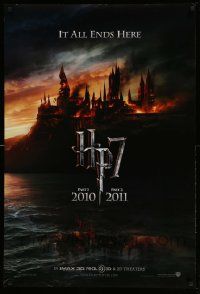 3r788 HARRY POTTER & THE DEATHLY HALLOWS PART 1 & PART 2 teaser DS 1sh '10 it all ends here!