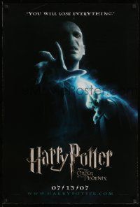 3r796 HARRY POTTER & THE ORDER OF THE PHOENIX teaser DS 1sh '07 Ralph Fiennes as Lord Voldemort!
