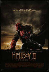 3r813 HELLBOY II: THE GOLDEN ARMY DS 1sh '08 Ron Perlman, Selma Blair are good guys!