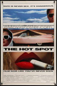 3r844 HOT SPOT 1sh '90 cool close up smoking & Cadillac image, directed by Dennis Hopper!