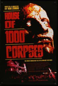 3r851 HOUSE OF 1000 CORPSES 1sh '03 Rob Zombie directed, creepy close-up horror image!