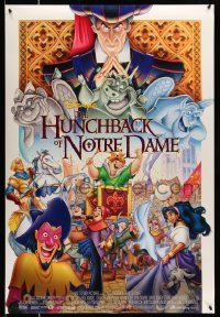3r855 HUNCHBACK OF NOTRE DAME DS 1sh '96 Walt Disney, Victor Hugo, art of cast on parade!