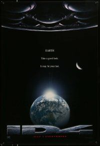 3r909 INDEPENDENCE DAY style B teaser 1sh '96 great image of enormous alien ship over Earth!