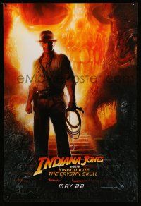 3r914 INDIANA JONES & THE KINGDOM OF THE CRYSTAL SKULL teaser DS 1sh '08 Drew art of Harrison Ford!