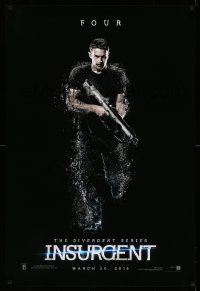 3r931 INSURGENT teaser DS 1sh '15 The Divergent Series, cool image of Theo James as Four!