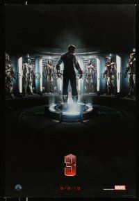 3r949 IRON MAN 3 5/3/13 style teaser DS 1sh '13 cool image of Robert Downey Jr & many suits!