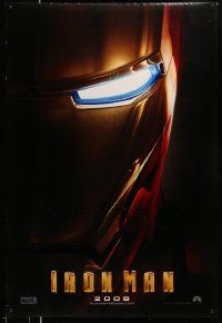 3r942 IRON MAN int'l teaser DS 1sh '08 Robert Downey Jr. is Iron Man, cool close-up of mask!