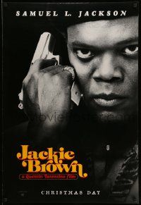 3r963 JACKIE BROWN teaser DS 1sh '97 Quentin Tarantino, cool image of Samuel L. Jackson with gun!
