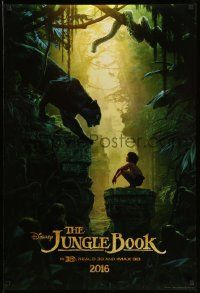 3r982 JUNGLE BOOK teaser DS 1sh '16 great image of Mowgli with Shere Khan and Kaa!