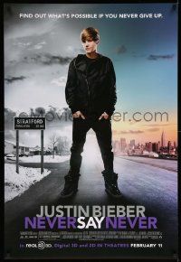 3r991 JUSTIN BIEBER: NEVER SAY NEVER advance DS 1sh '11 cool image of the star!