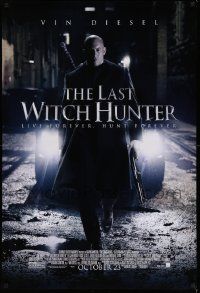 3s051 LAST WITCH HUNTER advance DS 1sh '15 great image of Vin Diesel with sword, hunt forever!