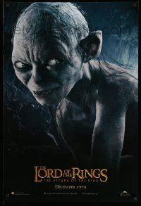 3s110 LORD OF THE RINGS: THE RETURN OF THE KING int'l teaser DS 1sh '03 CGI Andy Serkis as Gollum!