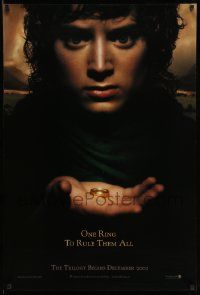 3s104 LORD OF THE RINGS: THE FELLOWSHIP OF THE RING teaser 1sh '01 J.R.R. Tolkien, one ring!