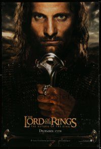 3s113 LORD OF THE RINGS: THE RETURN OF THE KING teaser DS 1sh '03 Viggo Mortensen as Aragorn!