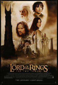 3s115 LORD OF THE RINGS: THE TWO TOWERS DS 1sh '02 Peter Jackson epic, montage of cast!