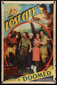 3s122 LOST CITY chapter 4 1sh '35 cool jungle sci-fi serial starring William Stage Boyd!