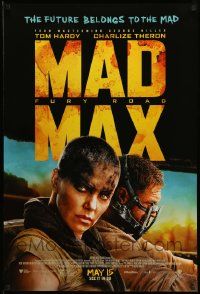 3s131 MAD MAX: FURY ROAD advance DS 1sh '15 great cast image of Tom Hardy, Charlize Theron!