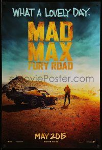 3s133 MAD MAX: FURY ROAD teaser DS 1sh '15 Tom Hardy in the title role with his V8 Interceptor car!