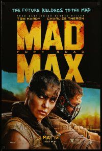 3s132 MAD MAX: FURY ROAD teaser DS 1sh '15 great cast image of Tom Hardy, Charlize Theron!