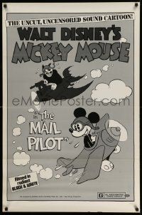 3s138 MAIL PILOT 1sh R74 Walt Disney, wacky art of pilot Mickey Mouse, uncensored!