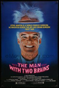 3s151 MAN WITH TWO BRAINS 1sh '83 wacky world famous surgeon Steve Martin performs brain surgery!