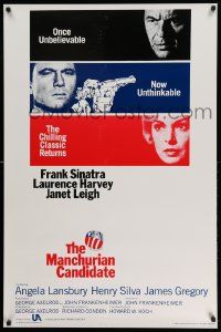 3s152 MANCHURIAN CANDIDATE 1sh R88 Frank Sinatra, Janet Leigh, directed by John Frankenheimer!