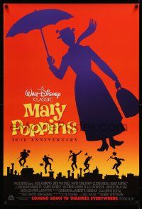 3s161 MARY POPPINS advance 1sh R94 Julie Andrews & Dick Van Dyke in Walt Disney's musical classic!
