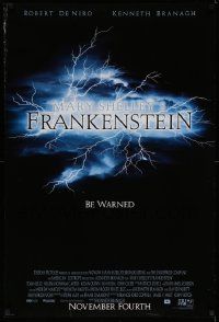 3s162 MARY SHELLEY'S FRANKENSTEIN advance DS 1sh '94 Branagh directed, De Niro as the monster!