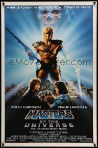3s166 MASTERS OF THE UNIVERSE 1sh '87 great photo image of Dolph Lundgren as He-Man!
