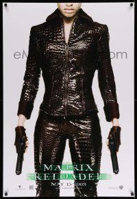 3s171 MATRIX RELOADED teaser DS 1sh '03 cool image of Jada Pinkett Smith as Niobe!