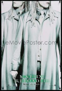 3s172 MATRIX RELOADED teaser DS 1sh '03 cool image of Neil and Adrian Rayment as the Twins!