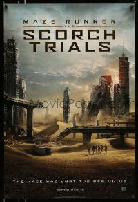 3s186 MAZE RUNNER: THE SCORCH TRIALS style A teaser DS 1sh '15 Dylan O'Brien, city in ruins!