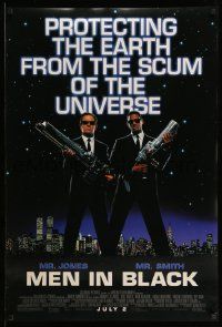 3s197 MEN IN BLACK advance DS 1sh '97 Will Smith & Tommy Lee Jones protecting the Earth!