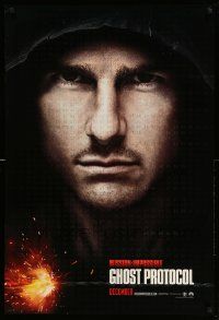 3s224 MISSION: IMPOSSIBLE GHOST PROTOCOL teaser DS 1sh '11 cool intense image of Tom Cruise!