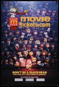 3s241 MOVIETICKETS.COM DS 1sh '15 internet ticket seller, cool Peanuts Charlie Brown image!
