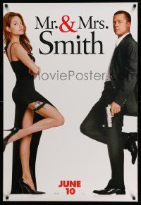 3s243 MR. & MRS. SMITH June 10 teaser 1sh '05 married assassins Brad Pitt & sexy Angelina Jolie!