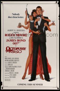 3s301 OCTOPUSSY style B advance 1sh '83 art of sexy Maud Adams & Moore as Bond by Goozee!