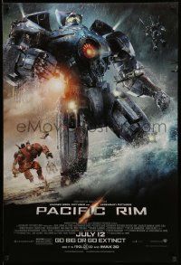 3s322 PACIFIC RIM July advance DS 1sh '13 Guillermo del Toro directed sci-fi, CGI image, Hunnam!