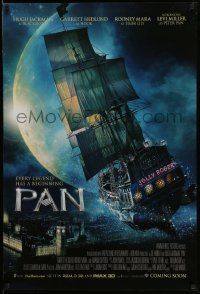 3s326 PAN coming soon style advance DS 1sh '15 Hugh Jackman, Levi Miller, flying Jolly Roger!