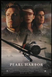 3s344 PEARL HARBOR advance DS 1sh '01 cast portrait of Ben Affleck, Josh Hartnett, Beckinsale, WWII